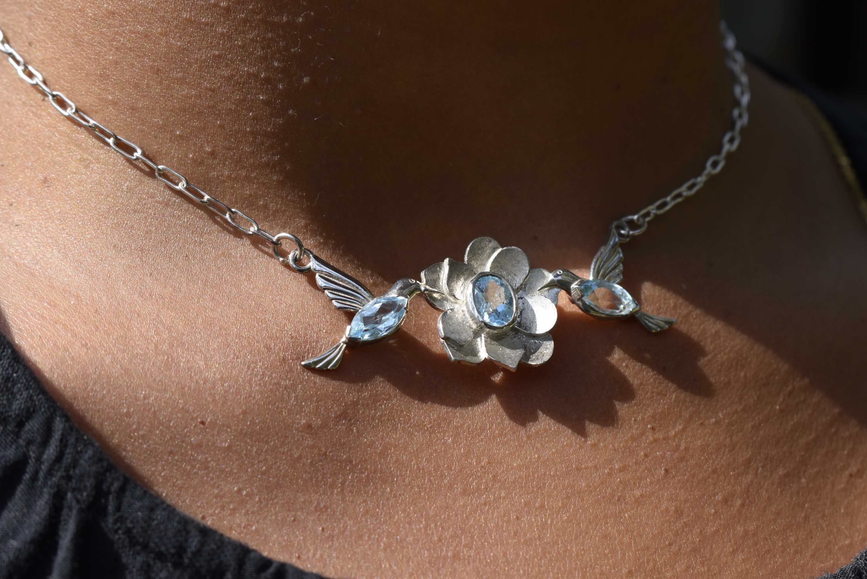 Hummingbird Flower Necklace 